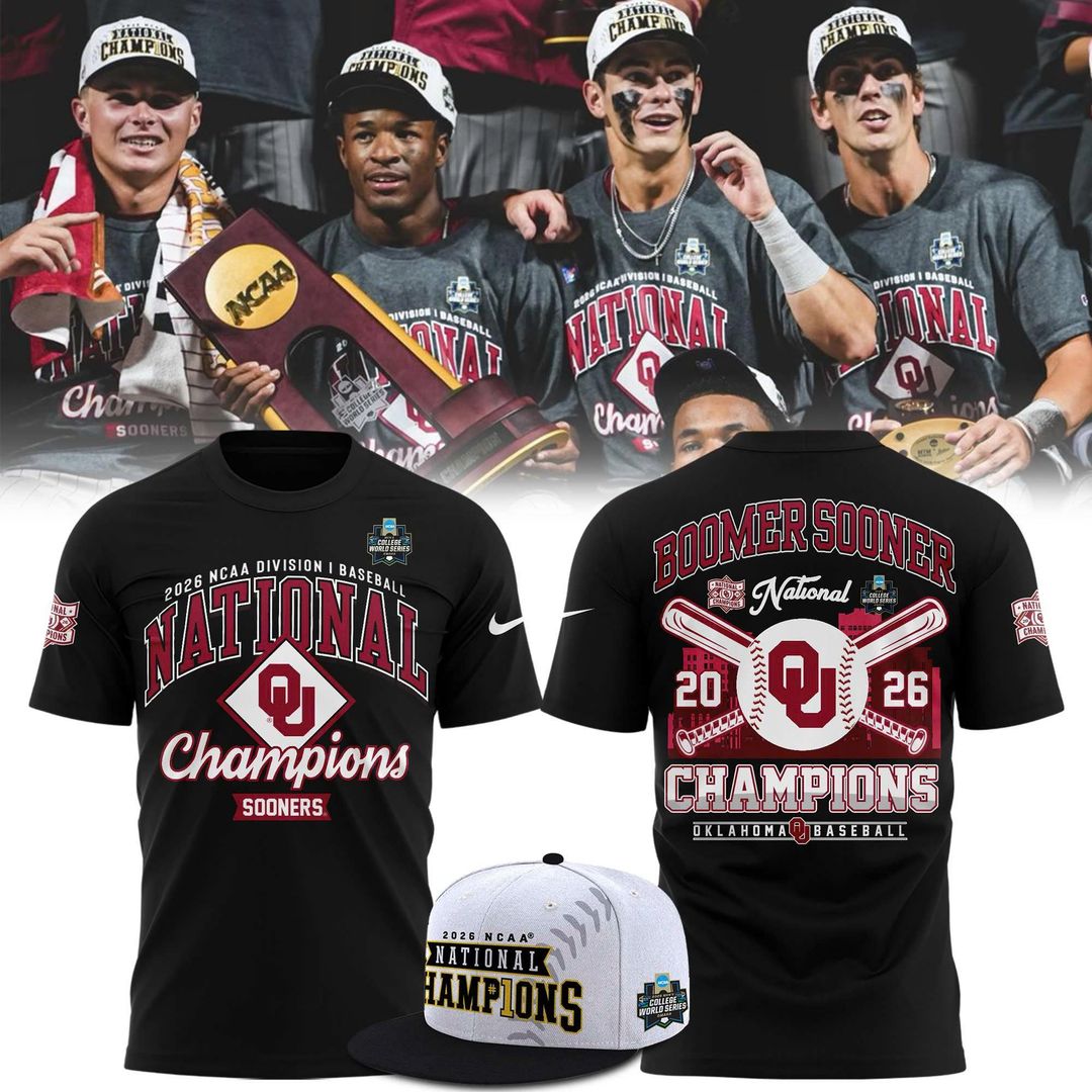 Champion Black Oklahoma Sooners 2026 NCAA Baseball Men's College World Series Champions Locker Room T-Shirt
