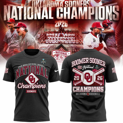 Oklahoma Sooners 2026 NCAA Baseball National Champions Tshirt