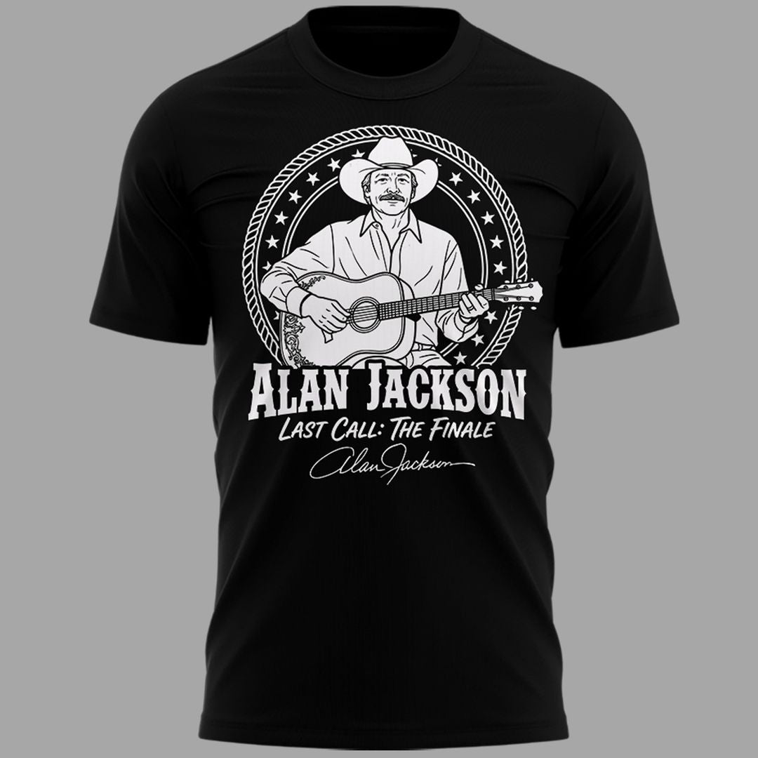 Exclusive Version Alan Jackson "Last Call... The Finale" Black Tshirt 2026