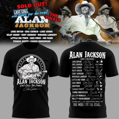 Exclusive Version Alan Jackson "Last Call... The Finale" Black Tshirt 2026