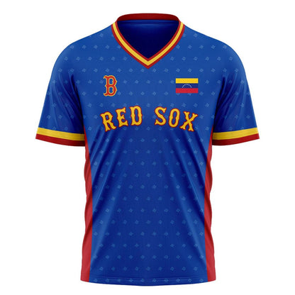 Boston Red Sox Venezuelan pride Football Jersey - Donation to support disaster relief efforts for those affected by the earthquakes in Venezuela