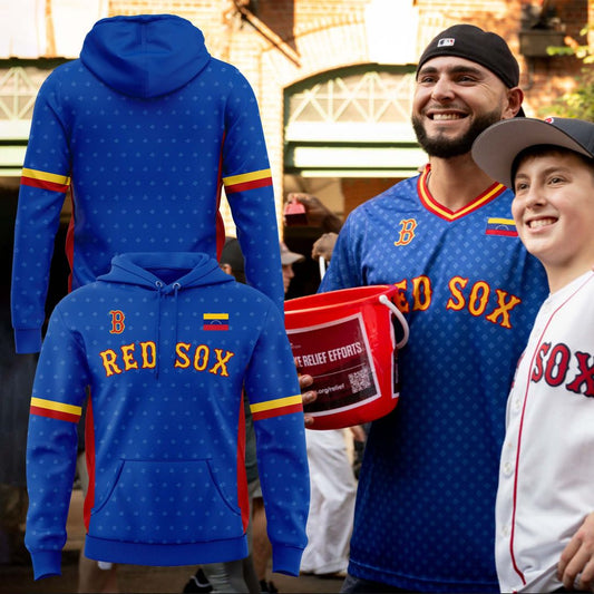 Boston Red Sox Venezuelan pride Football Hoodie - Donation to support disaster relief efforts for those affected by the earthquakes in Venezuela