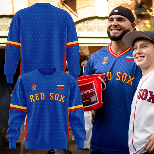Boston Red Sox Venezuelan pride Sweatshirt - Donation to support disaster relief efforts for those affected by the earthquakes in Venezuela