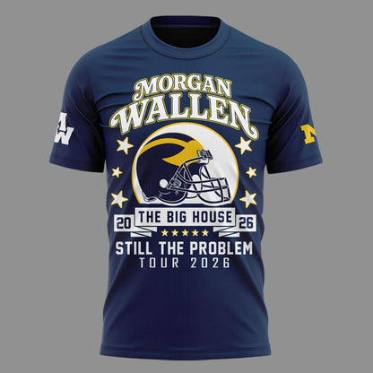 Morgan Wallen x Michigan Wolverines Football - Still The Problem Tour 2026 T-Shirt