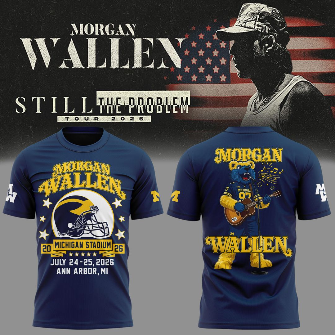 Morgan Wallen x Michigan Wolverines Football - Still The Problem Tour 2026 T-Shirt