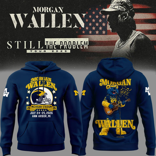 Exclusive Hoodie Morgan Wallen x Michigan Wolverines Football - Still The Problem Tour 2026 Hoodie