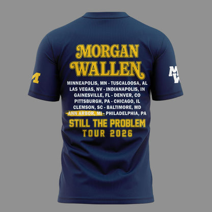 Morgan Wallen x Michigan Wolverines Football - Still The Problem Tour 2026 T-Shirt
