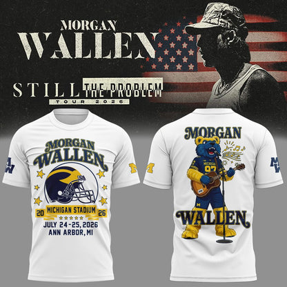 Morgan Wallen x Michigan Wolverines Football - Still The Problem Tour 2026 T-Shirt