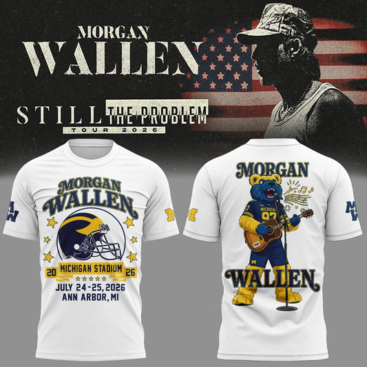 Morgan Wallen x Michigan Wolverines Football - Still The Problem Tour 2026 T-Shirt