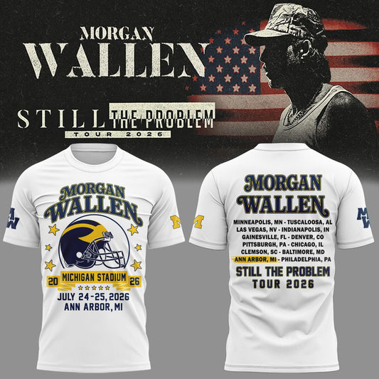 Morgan Wallen x Michigan Wolverines Football - Still The Problem Tour 2026 T-Shirt