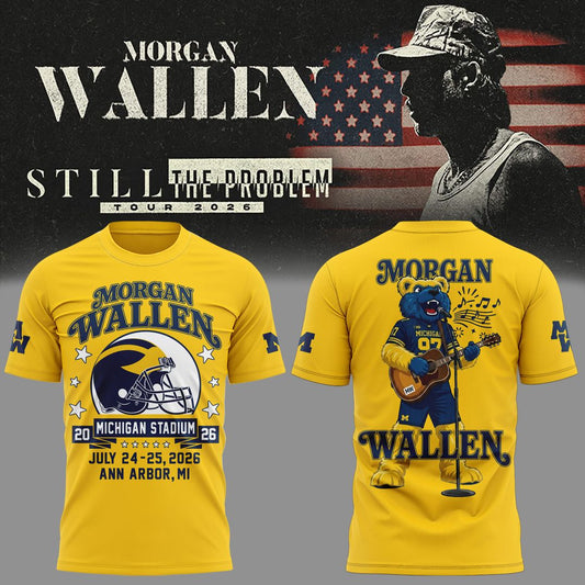 Morgan Wallen x Michigan Wolverines Football - Still The Problem Tour 2026 T-Shirt