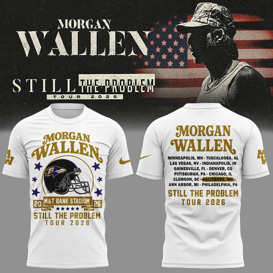 Exclusive Morgan Wallen x Baltimore Ravens - Still The Problem Tour 2026 T-Shirt