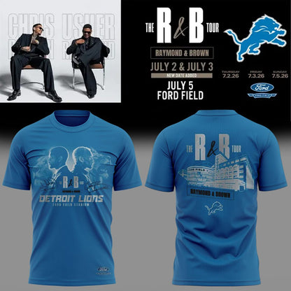 The R&B Tour x Detroit Lions - Usher Raymond & Chris Brown T-Shirt