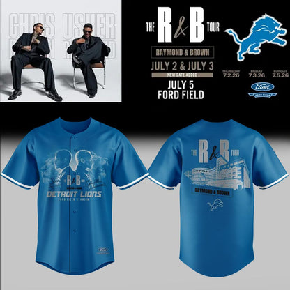 Special 2026 The R&B Tour x Detroit Lions - Usher Raymond & Chris Brown Jersey