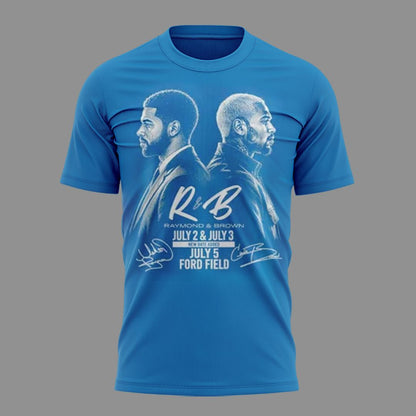 The R&B Tour x Detroit Lions - Usher Raymond & Chris Brown T-Shirt