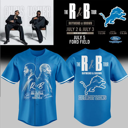 Exclusive 2026 The R&B Tour x Detroit Lions - Usher Raymond & Chris Brown Jersey