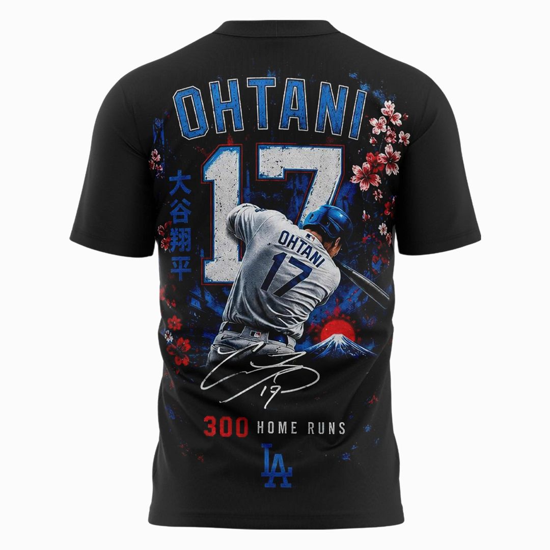 Shohei Ohtani Limited-Edition Commemorative T-Shirt: First Japanese Player to Hit 300 Career MLB Home Runs