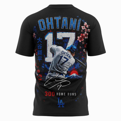 Shohei Ohtani Limited-Edition Commemorative T-Shirt: First Japanese Player to Hit 300 Career MLB Home Runs
