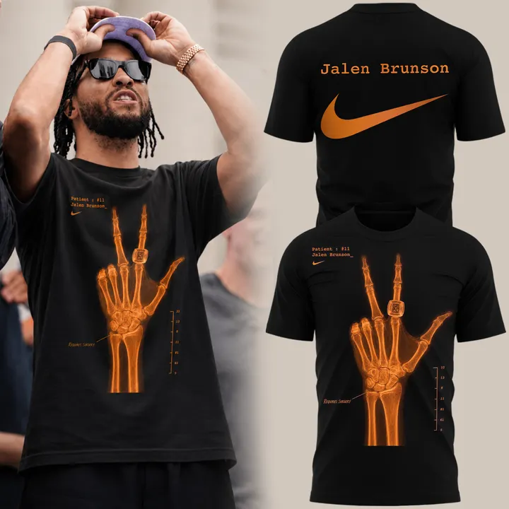 2026 Black T-Shirt "X-Ray" Jalen Brunson Signatures Print