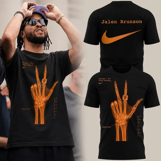 2026 Black T-Shirt "X-Ray" Jalen Brunson Signatures Print