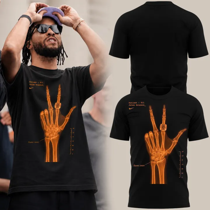2026 Black T-Shirt "X-Ray" Jalen Brunson Signatures Print