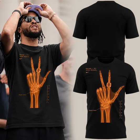 2026 Black T-Shirt "X-Ray" Jalen Brunson Signatures Print