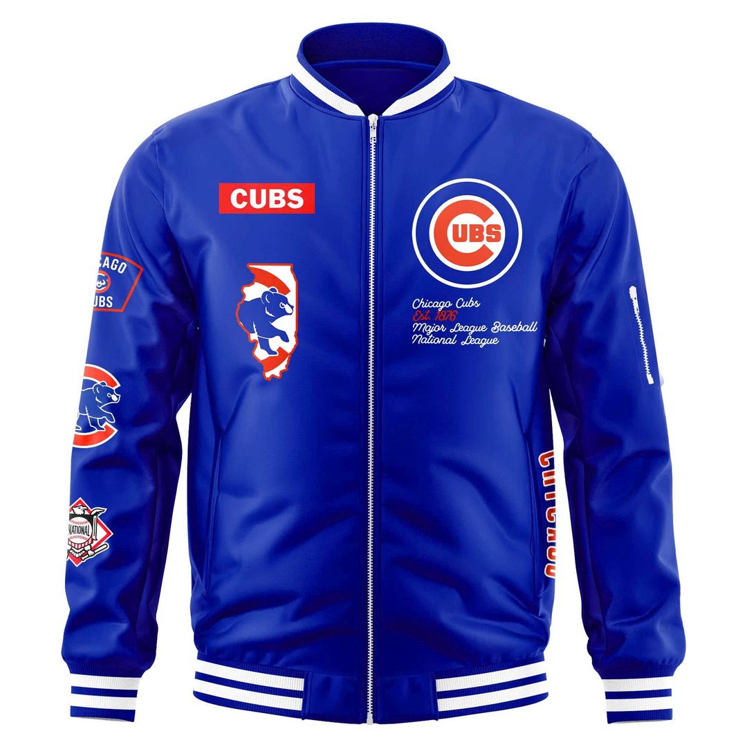 CM Punk Chicago Cubs Bomber Jacket - "Best in the World" Blue Varsity Jacket