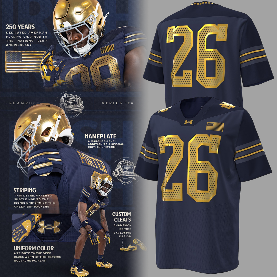 Notre Dame Fighting Irish 2026 Shamrock Series Football Jersey