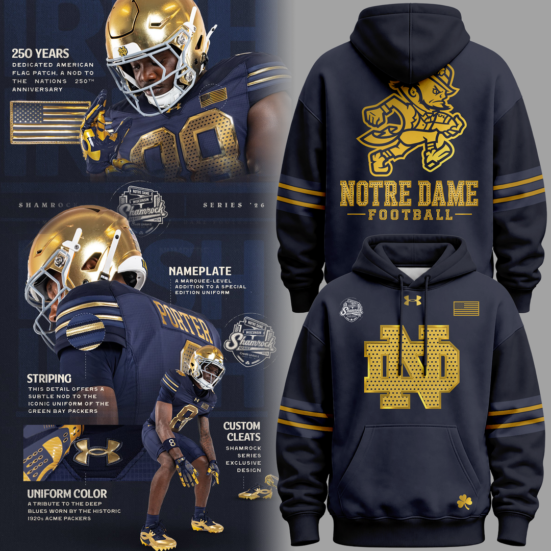 Notre Dame Football 2026 Shamrock Series Hoodie for Fans
