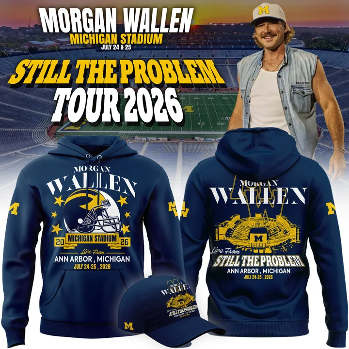 Exclusive Hoodie Morgan Wallen x Michigan Wolverines Football - Still The Problem Tour 2026 Hoodie