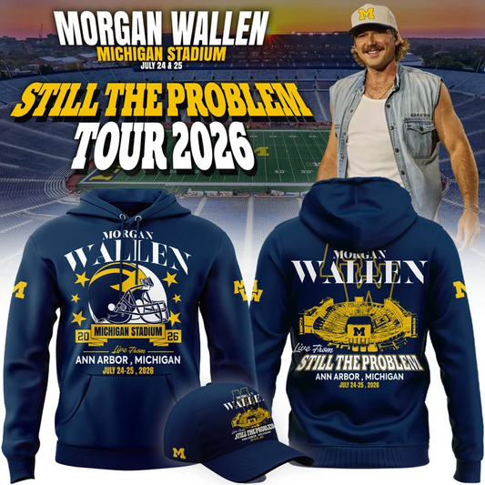 Exclusive Hoodie Morgan Wallen x Michigan Wolverines Football - Still The Problem Tour 2026 Hoodie