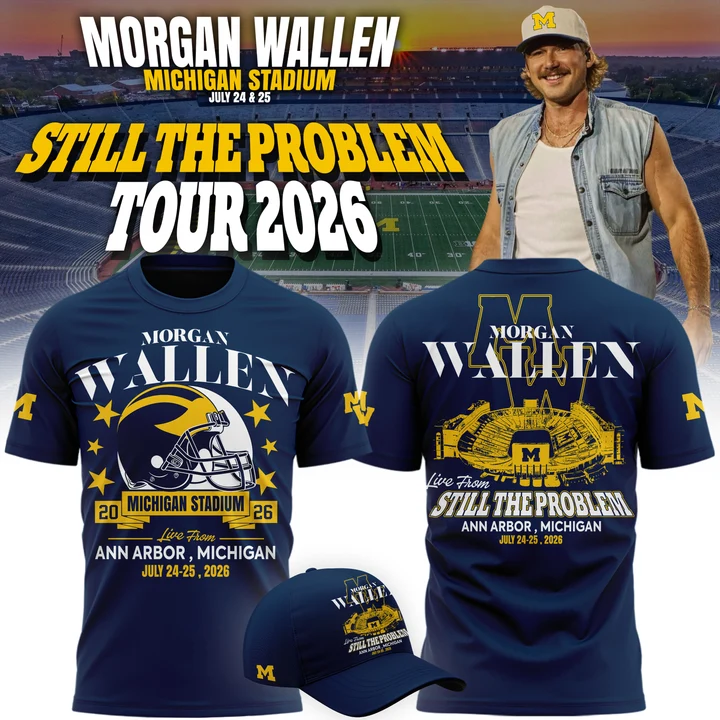 Morgan Wallen x Michigan Wolverines Football - Still The Problem Tour 2026 T-Shirt