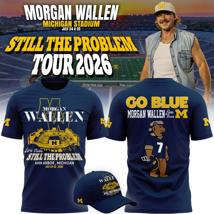 Morgan Wallen x Michigan Wolverines Football - Still The Problem Tour 2026 T-Shirt