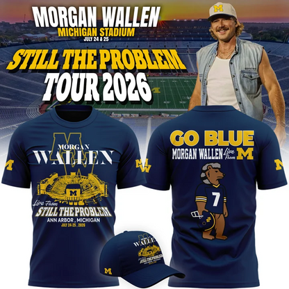 Morgan Wallen x Michigan Wolverines Football - Still The Problem Tour 2026 T-Shirt
