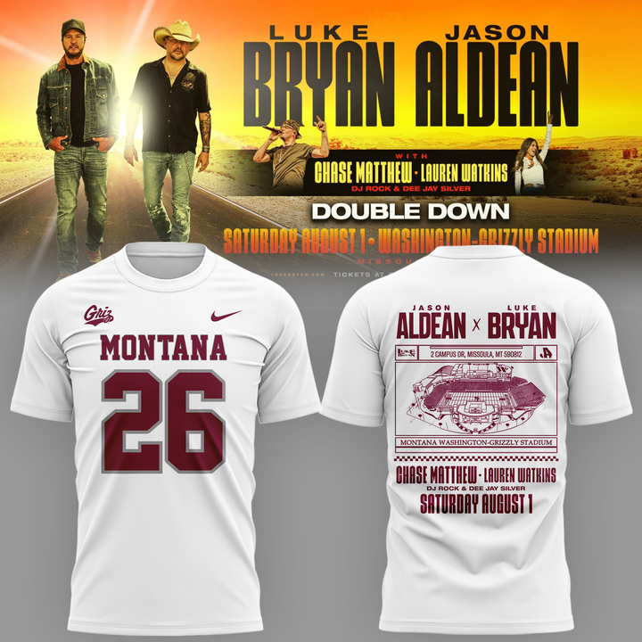 Limited Edition Montana Grizzlies x Jason Aldean And Luke Bryan Tshirt