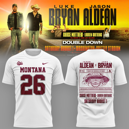 Limited Edition Montana Grizzlies x Jason Aldean And Luke Bryan Tshirt