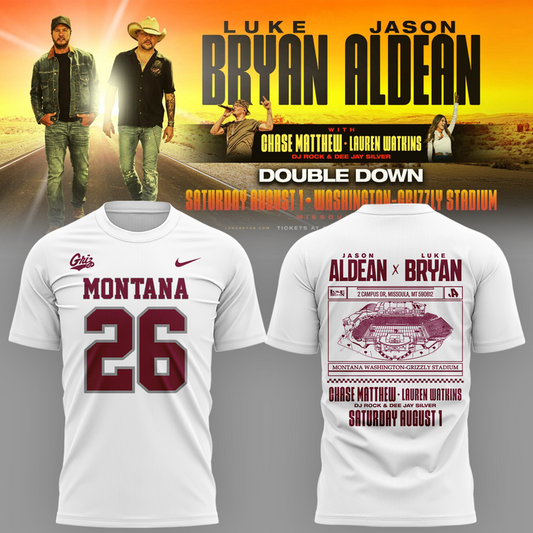 Limited Edition Montana Grizzlies x Jason Aldean And Luke Bryan Tshirt