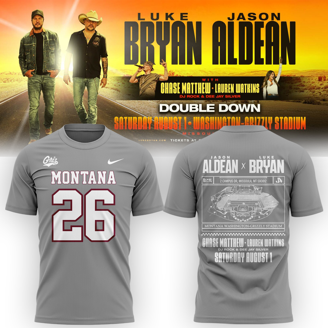 Limited Edition Montana Grizzlies x Jason Aldean And Luke Bryan Tshirt
