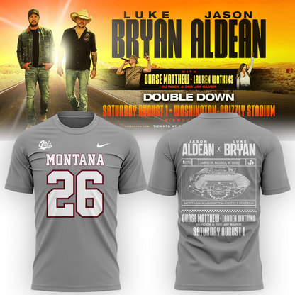 Limited Edition Montana Grizzlies x Jason Aldean And Luke Bryan Tshirt