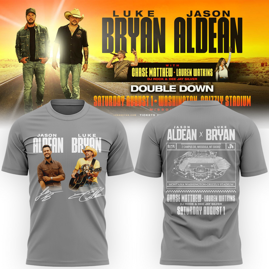 Limited Edition Montana Grizzlies x Jason Aldean And Luke Bryan Tshirt