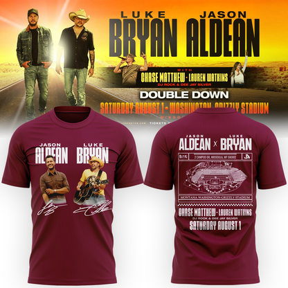 Limited Edition Montana Grizzlies x Jason Aldean And Luke Bryan Tshirt