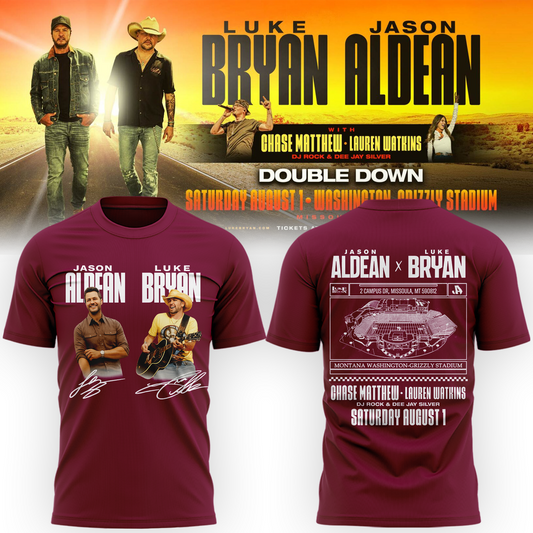 Limited Edition Montana Grizzlies x Jason Aldean And Luke Bryan Tshirt