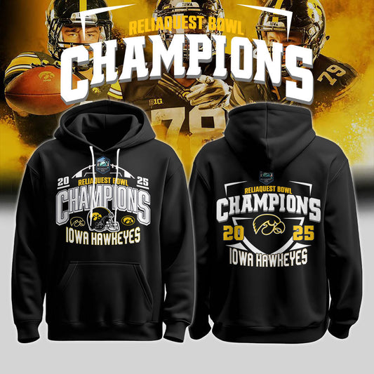Iowa Football ReliaQuest Bowl CHAMPIONS 2025 Hoodie V2