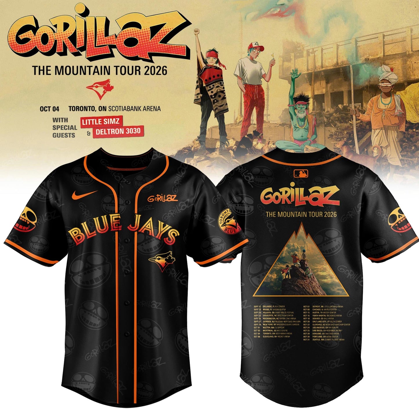 MLB x Gorillaz ‘The Mountain Tour 2026’ Limited Edition Jersey