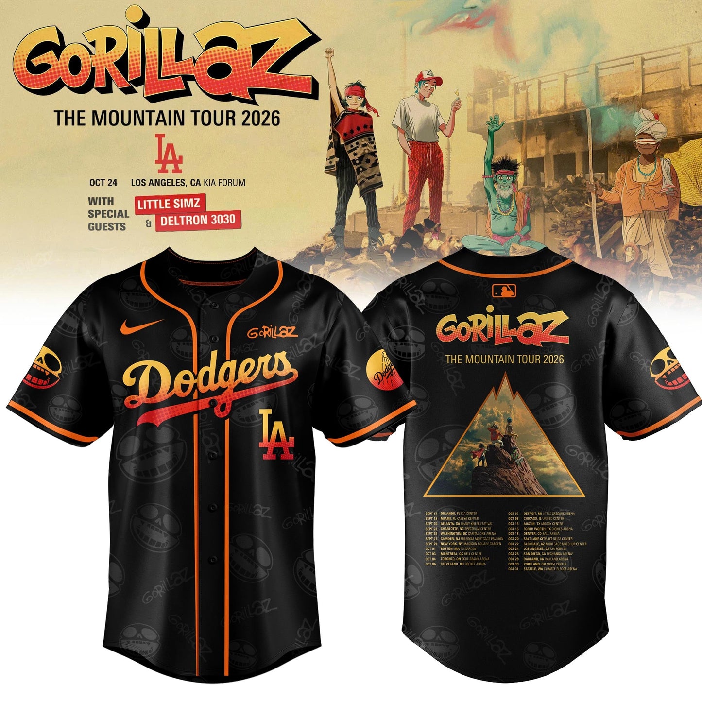 MLB x Gorillaz ‘The Mountain Tour 2026’ Limited Edition Jersey