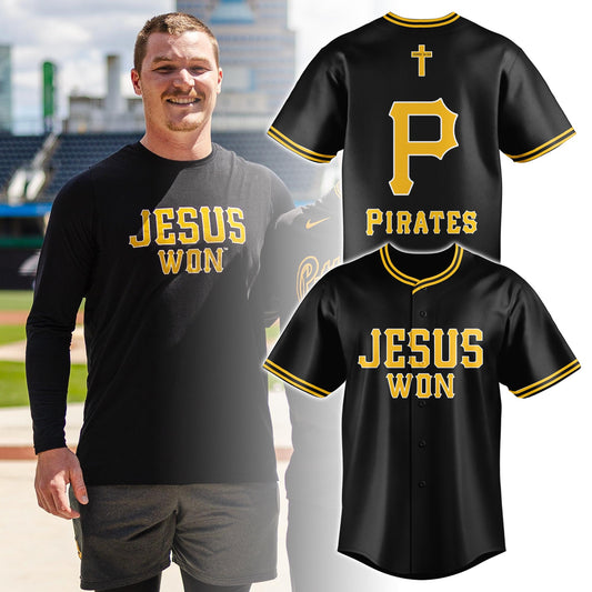 P Pirates x Jesus Won 26 Jersey Black