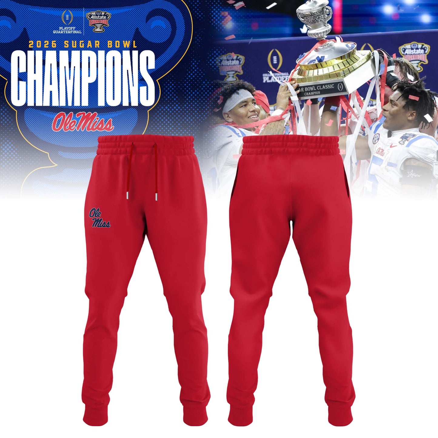 Ole Miss Rebels 2026 AllState Sugar Bowl Champions Limited Polo Shirt