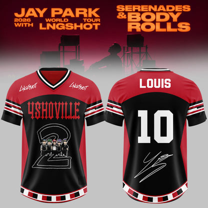 LNGSHOT – 2026 World Tour ‘Serenades & Body Rolls’ Oversized Fottball Jersey – Limited Members Edition