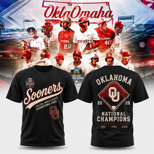 Oklahoma Sooners 2026 NCAA Baseball National Champions Tshirt