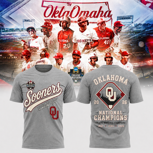 Oklahoma Sooners 2026 NCAA Baseball National Champions Tshirt